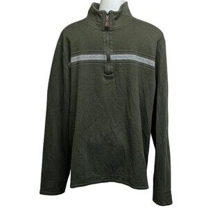 Banana Republic Reversible Mockneck Pullover Half Zip Top Olive XL